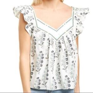 La Vie Rebecca Taylor Floral Ruffle Blouse